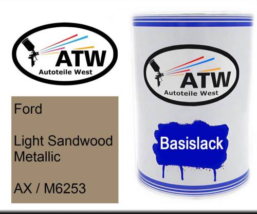 Ford, Light Sandwood Metallic, AX / M6253: 500ml Lackdose, von ATW Autoteile West.